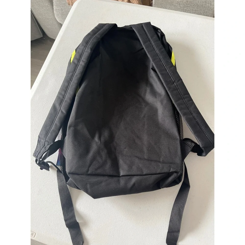 AD Sutton and Sons 18 Inch Backpack Black Neon Yellow Buckle Straps New